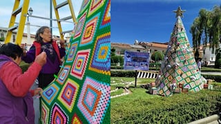 La Libertad: Adultos mayores confeccionaron árbol navideño tejido en Huamachuco