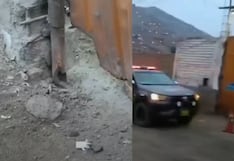 SJL: explosivo causa daños en portón de empresa Cinco Estrellas en Jicamarca