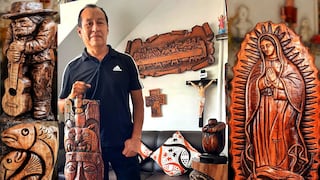 Piurano Elmer Sosa Viera transforma la madera en arte