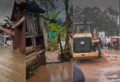 Intensas lluvias causan inundaciones y bloquean vías en Oxapampa: familias y ganado afectados