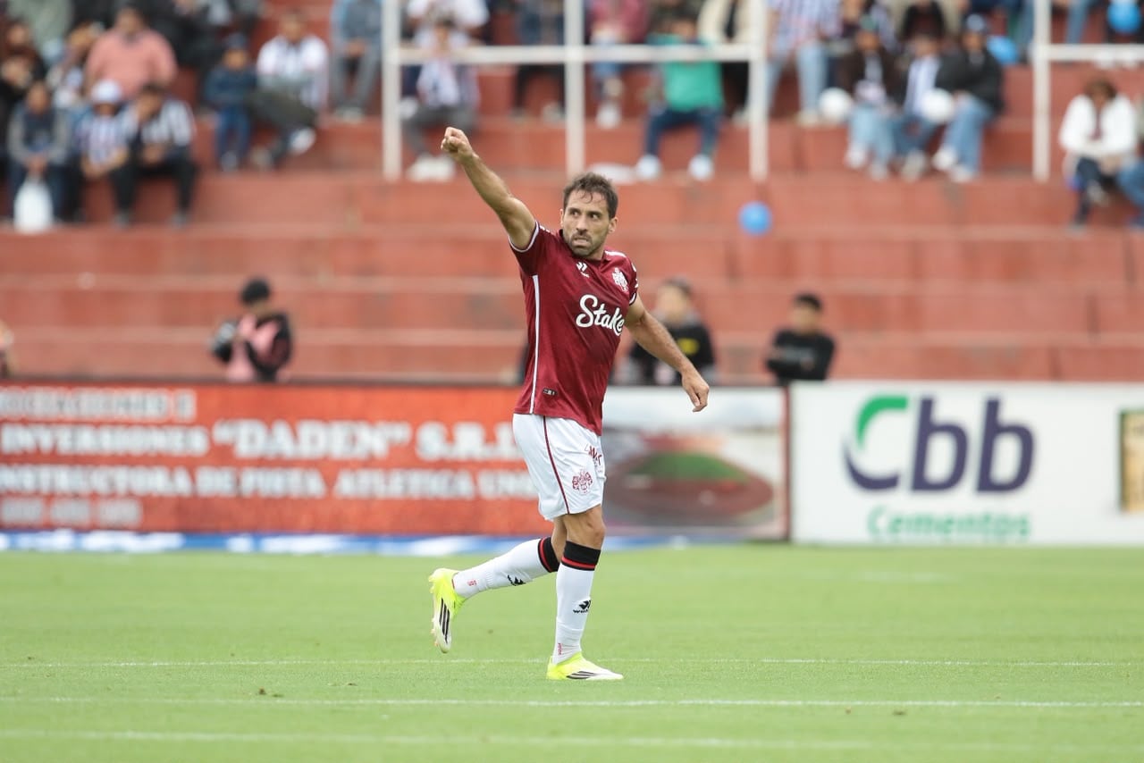 Cristian Bordacahar en el festejo. FBC Melgar 1-1 Alianza Lima, por la sexta fecha del Torneo Clausura de la Liga 1 2026. (Foto: Omar Cruz/@photo.gec)
