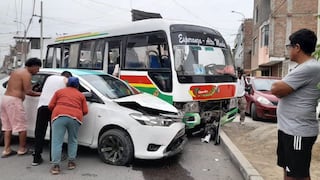 Trujillo: Choque entre colectivo y microbús deja un conductor herido