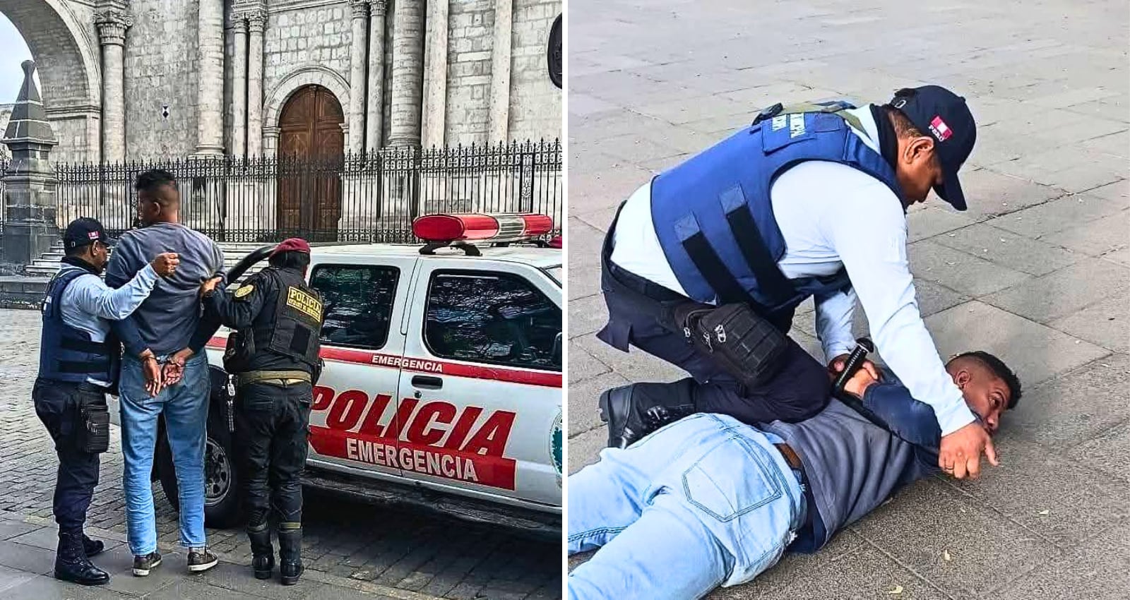 Ciudadano extranjero alteraba el orden público en la Plaza de Armas de Arequipa. Foto: MPA.
