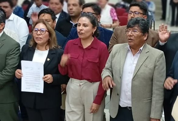 Autoridades legislativas emitieron pronunciamiento conjunto este lunes 19. (Foto: Adrian Apaza)
