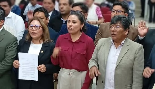 Autoridades legislativas emitieron pronunciamiento conjunto este lunes 19. (Foto: Adrian Apaza)