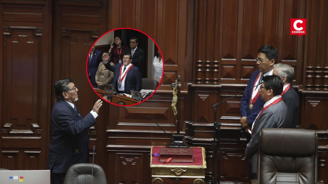 Raúl Espíritu ocupa escaño dejado por Lucinda Vásquez en el Congreso. Representará a San Martín hasta julio de 2026. (Fotos: Hugo Pérez /@photo.gec)