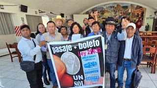 Organizaciones sociales exigen restablecer pasaje urbano de un sol en Arequipa