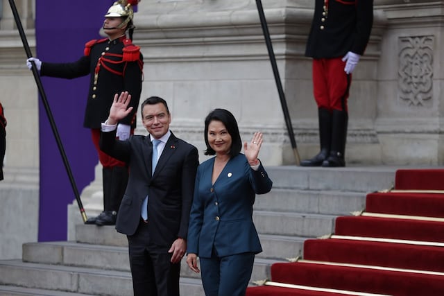 Keiko Fujimori recibe a Daniel Noboa en Lima para el XVII Gabinete Binacional Perú-Ecuador (Fotos: Hugo Pérez/GEC)