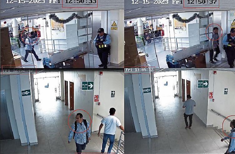 Varón con camisa a rayas ingresó al edificio de la comuna distrital. (Foto: Difusión)