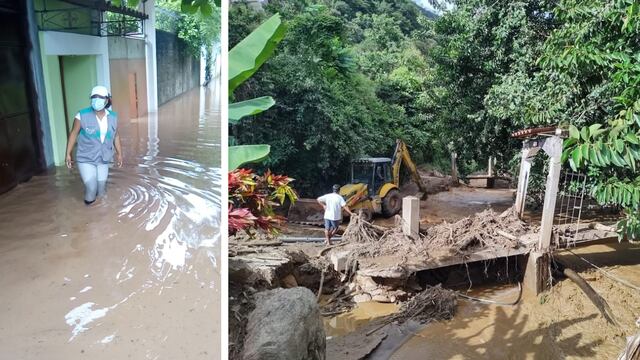 Junín: Puentes artesanales caídos, casas inundadas y a punto de colapsar por lluvias en San Ramón (FOTOS)