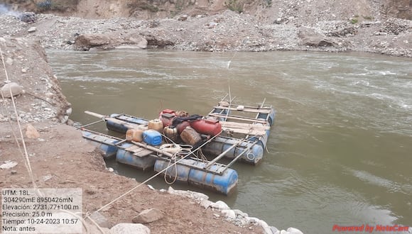 Dragas y motores incautados por prácticas mineras clandestinas en el río