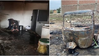 Ica: incendio destruye una vivienda y deja una mototaxi calcinada en Villacurí