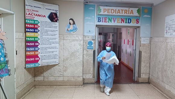 Área de pediatría del hospital Honorio Delgado Espinoza. Foto: GEC.
