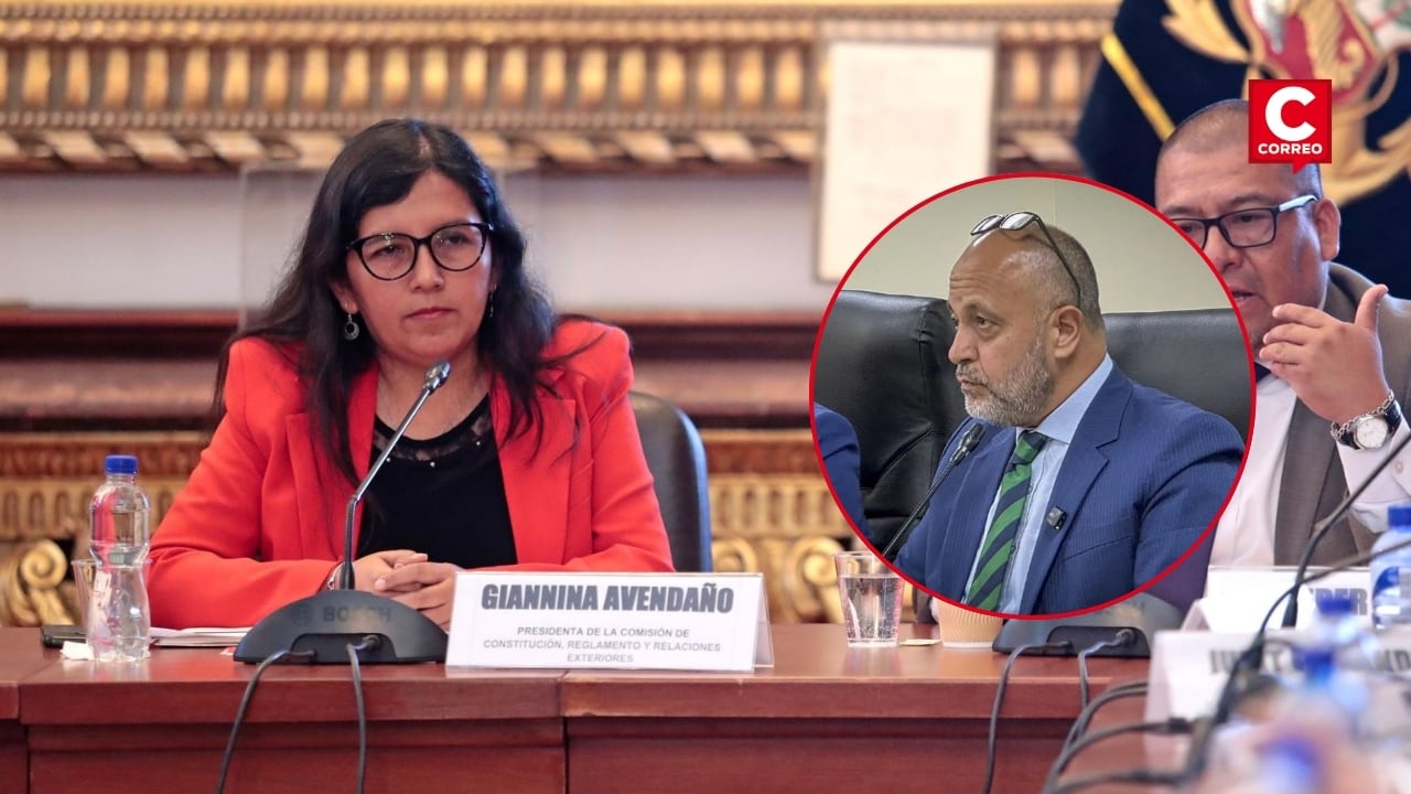 Comisión de Constitución: Fuerza Popular presenta moción de censura contra Giannina Avendaño. Composición: Diario Correo.