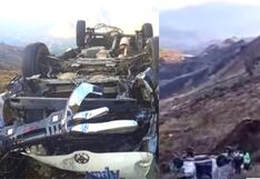 Identifican a siete fallecidos tras vuelco de minivan a barranco en Andahuaylas
