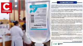 Ica: ordenan inmovilización del suero fisiológico de Medifarma