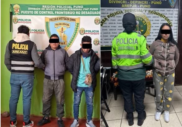 El operativo del Área de Antidrogas de Puno permitió intervenir a tres personas por su presunta vinculación con el cargamento. La sustancia quedó bajo custodia para las investigaciones.