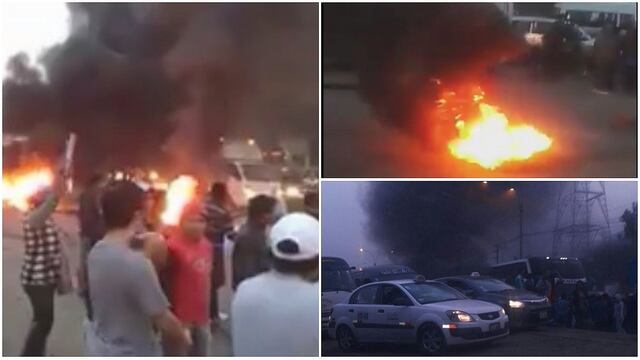 Vecinos queman llantas y bloquean Carretera Central exigiendo muros de contención (VIDEO)