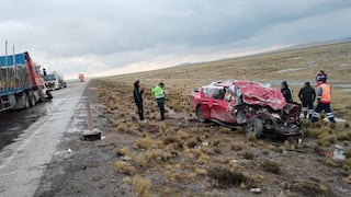 Seis pasajeros fallecen en un accidente de tránsito en la carretera Arequipa Puno