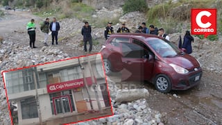 PNP halla auto en el que escaparon delincuentes luego de volar cajero en Huancayo (FOTOS)