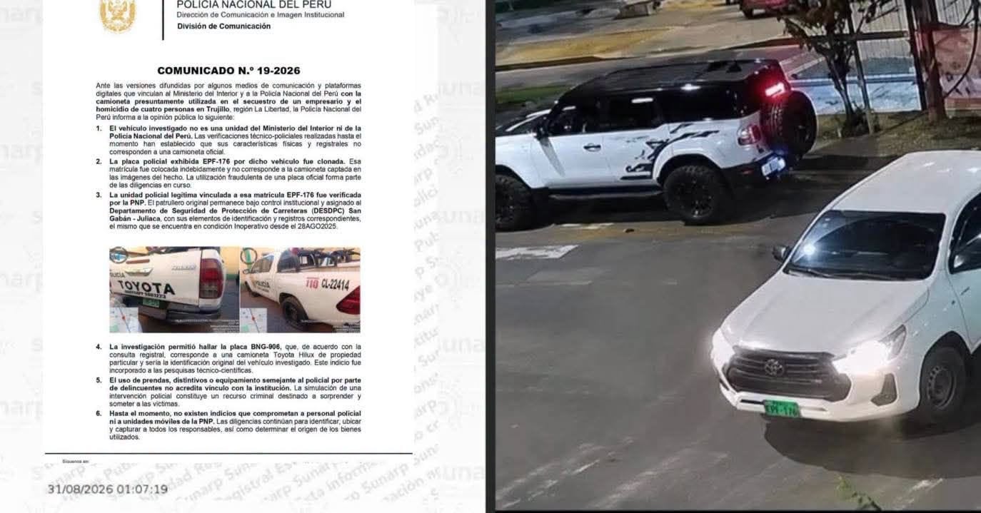Así lo afirmó la Policía Nacional tras las verificaciones técnicas y registrales.