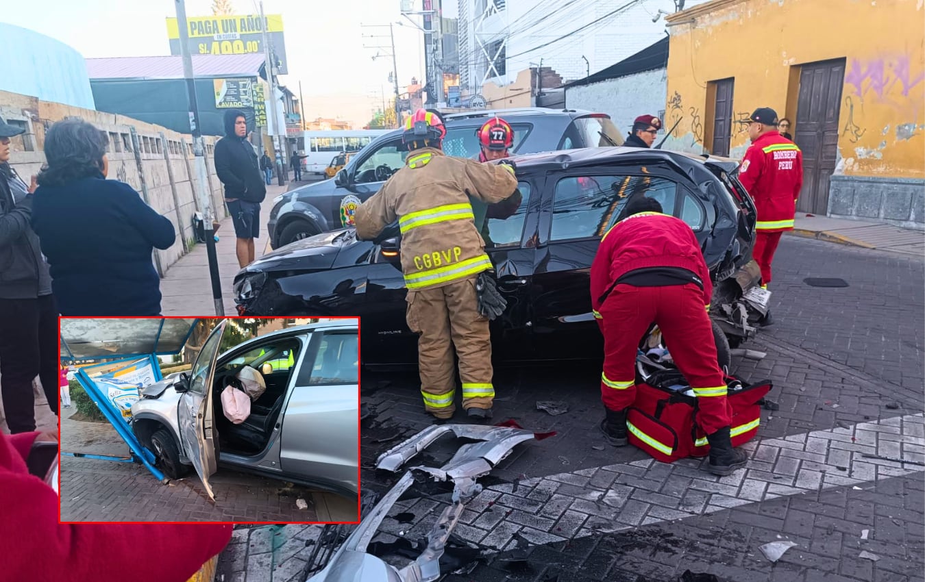 Accidente en José Luis Bustamante y Rivero deja heridos. Foto: GEC.