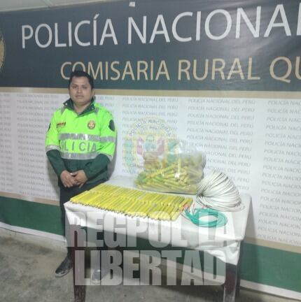La Policía ejecutó un operativo en el sector El Torno en Pataz donde encontró abandonado el peligroso material.