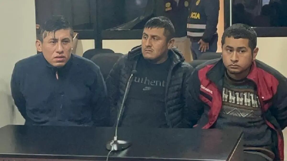 La prisión preventiva recayó contra Alfredo Cano, Luis Chaupis y Bryan Yomona. (Foto: Poder Judicial)