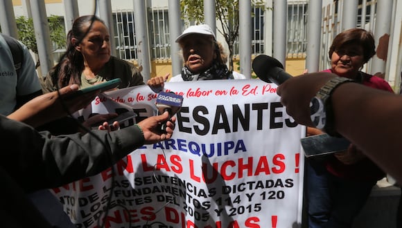 Benita Alfaro, docente cesante, criticó la gestión del Gobierno Regional de Arequipa. (Foto: Leonardo Cuito)