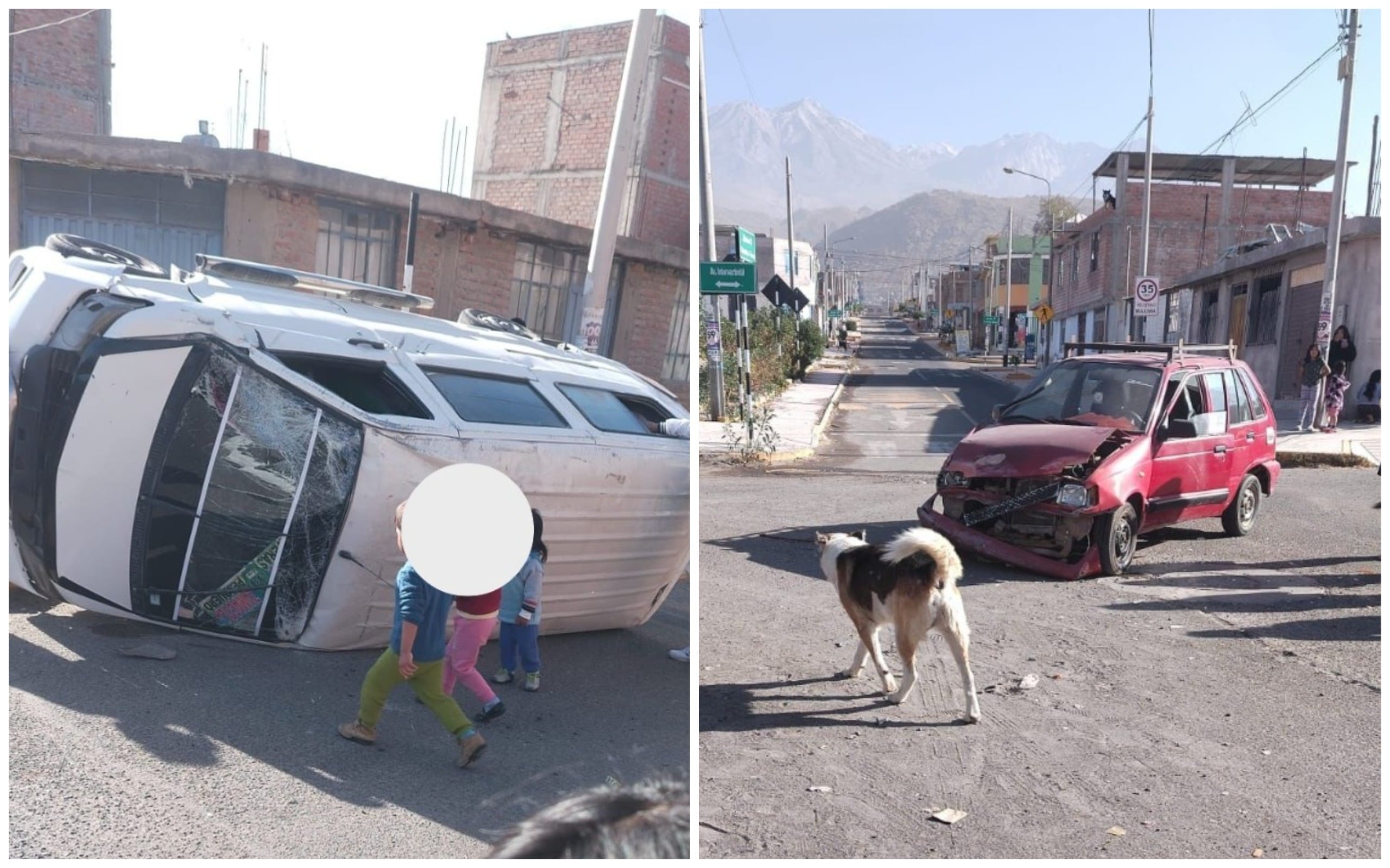 Choque de vehículos dejó tres personas heridas en Arequipa. (Foto: Iletrados Noticias)