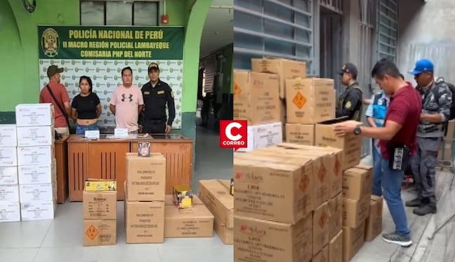 Lambayeque: incautan más de una tonelada de pirotécnicos en pleno centro comercial de Chiclayo. Composición: Diario Correo.