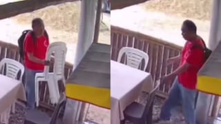 Trujillo: Captan a hombre hurtando sillas de una cevichería en El Milagro
