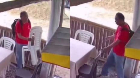 Trujillo: Captan a hombre hurtando sillas de una cevichería en El Milagro