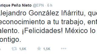 Óscar 2015: Peña Nieto felicita a González Inárritu por su triunfo