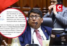 Congreso: Waldemar Cerrón plantea la creación de comisión para fiscalizar a jueces y fiscales