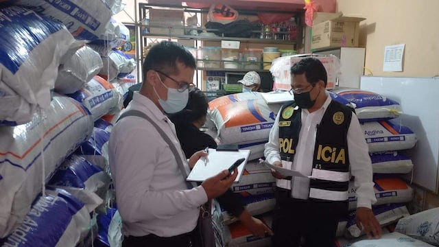 PNP recupera en Huánuco 49 sacos de comida robados en el distrito de Comas