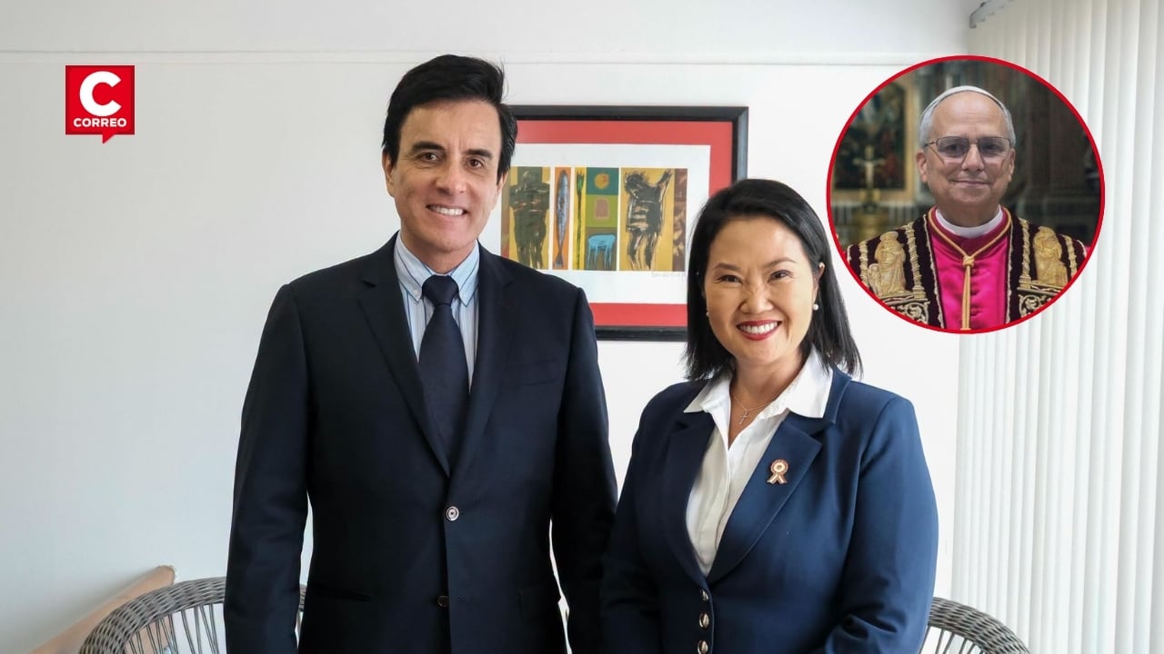 Keiko Fujimori y canciller Carlos Espá informarán avances sobre próxima visita de papa León XIV. Composición: Diario Correo.
