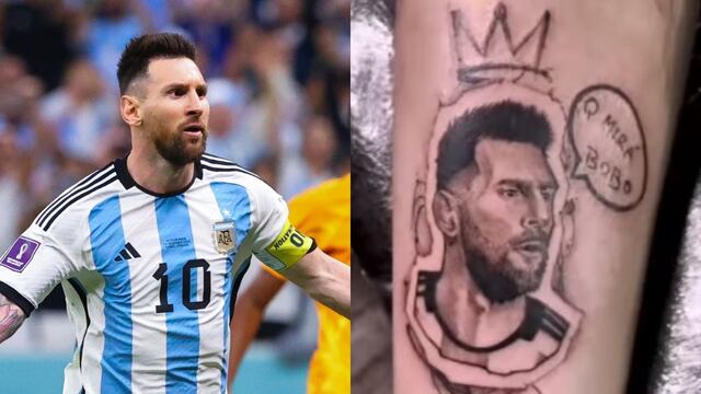 “¡Qué mirás, bobo!”: Hincha argentino se hace tatuaje con la célebre frase de Lionel Messi en la pierna (VIDEO)