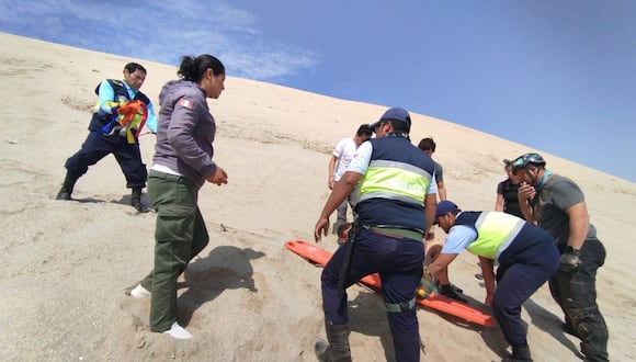 Pisco: Caída de parapente casi le cuesta la vida a turista en Paracas.