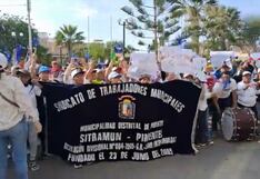 Trabajadores ediles protestan contra alcalde de Pimentel, Enrique Navarro