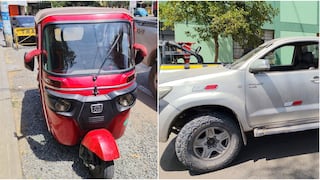 Policía recupera una camioneta y un mototaxi que fueron robados en la provincia de Ica