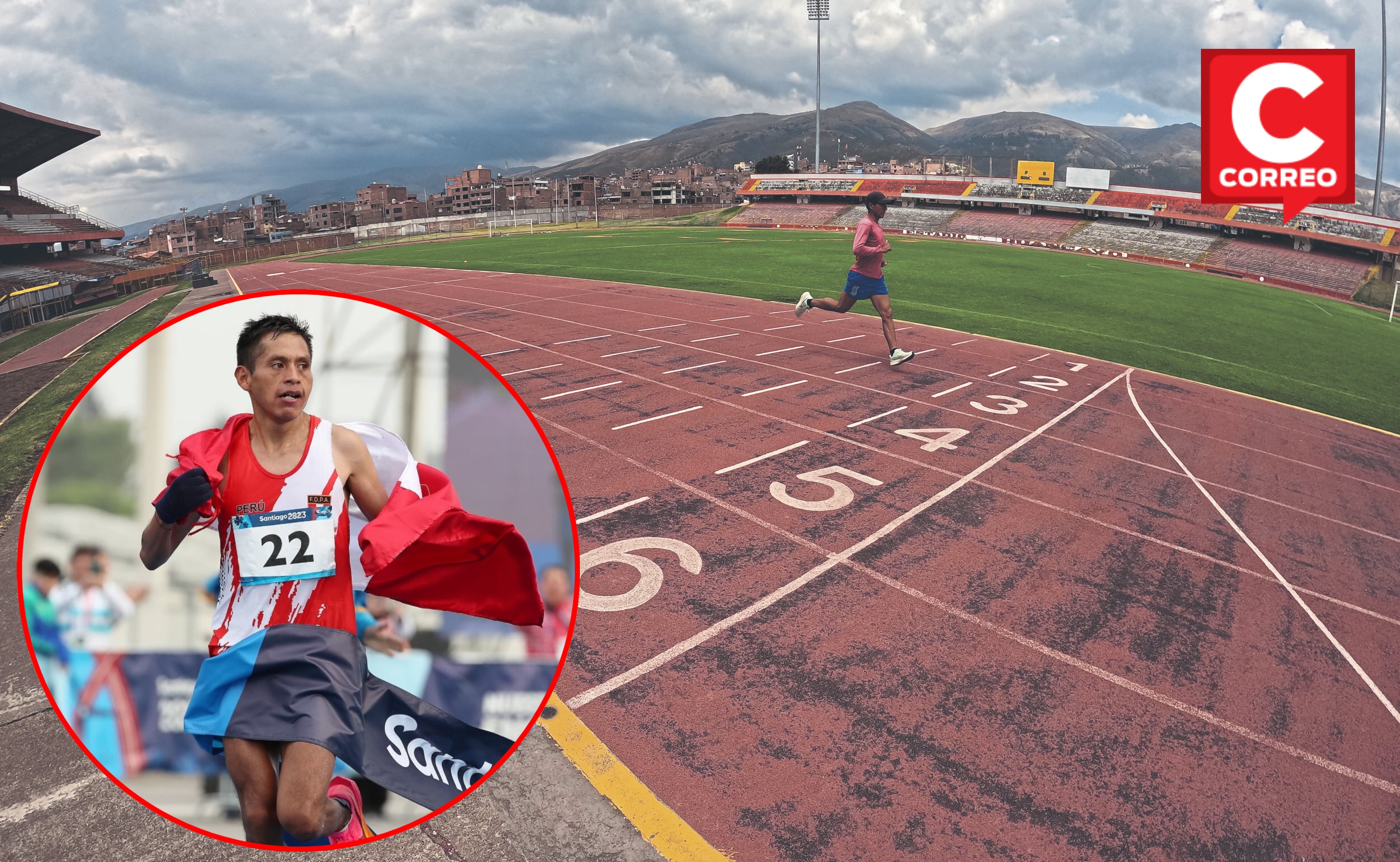 Cristian Pacheco demanda con urgencia el cambio de pista atlética del Estadio Huancayo