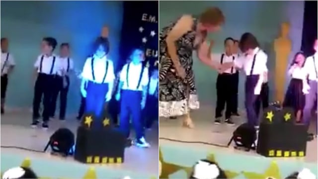Niño se queda sin pareja de baile y su mamá lo salva de una adorable forma (VIDEO)