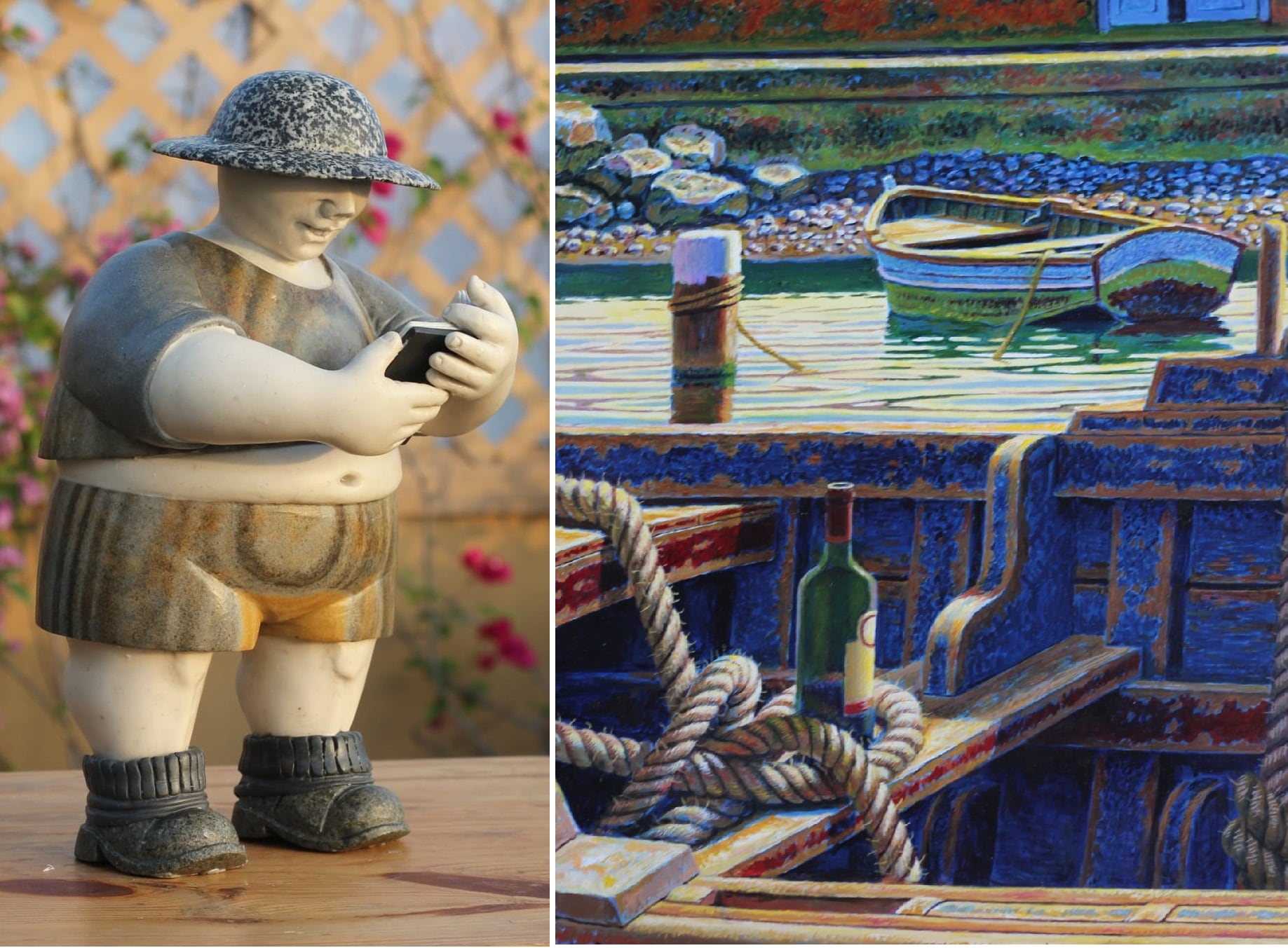 La muestra bipersonal propone un diálogo entre pintura y escultura a través de paisajes inspirados en la memoria y personajes de la vida cotidiana. El ingreso es libre.