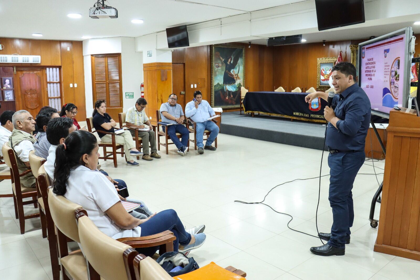 Los integrantes del Grupo de Trabajo de Gestión del Riesgo de Desastres de la Municipalidad aprobaron plan