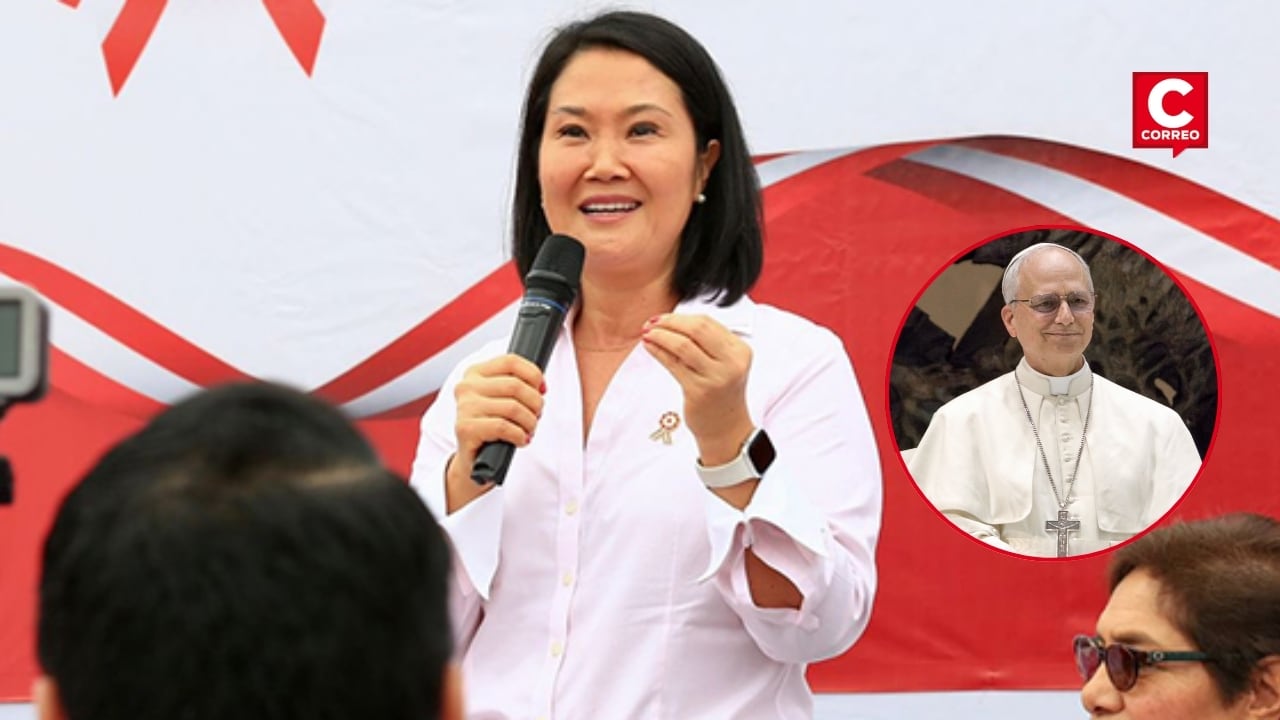 Keiko Fujimori celebra confirmación de visita del papa León XIV al Perú y destaca el cariño de los peruanos. Composición: Diario Correo.