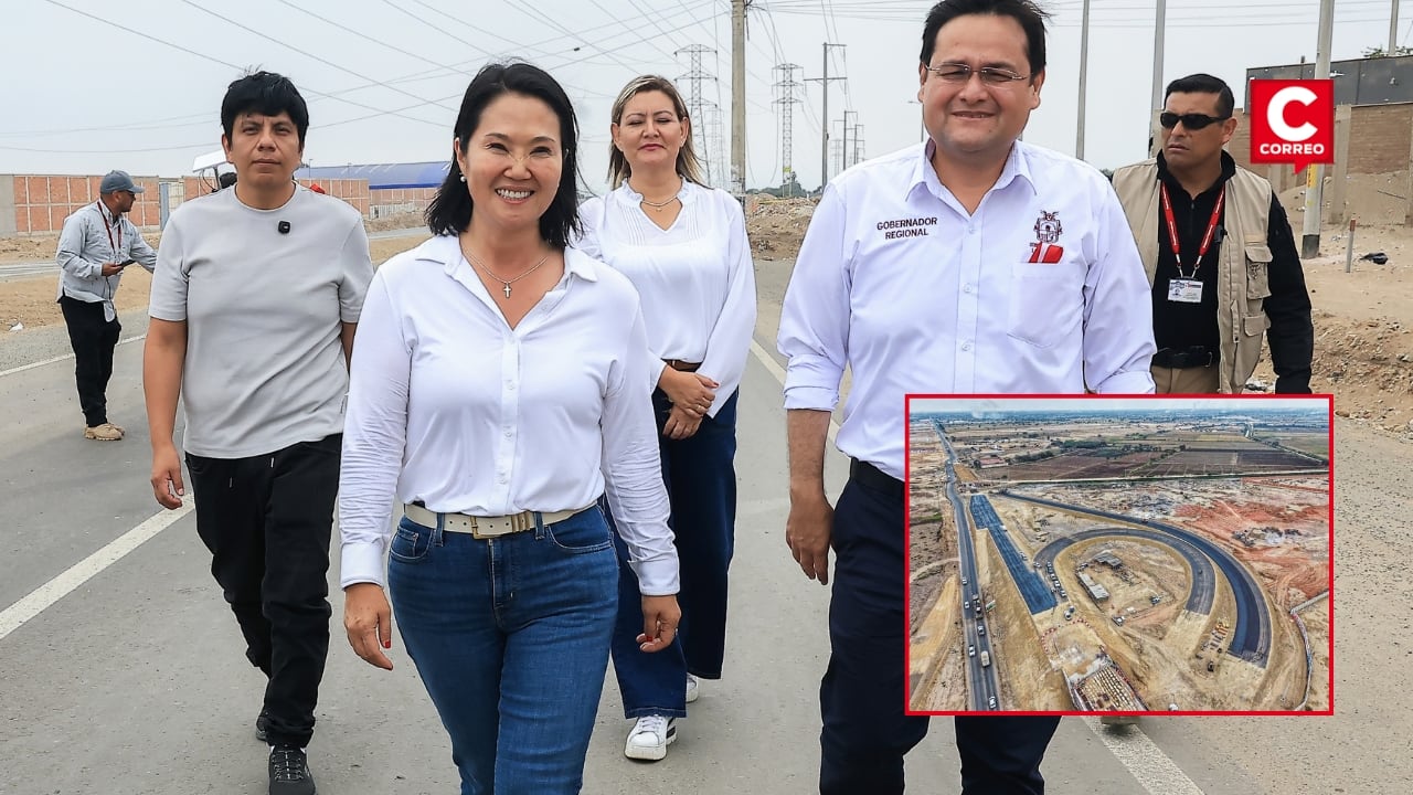 Keiko Fujimori anuncia inauguración del tramo norte de la Autopista del Sol en las próximas semanas. Composición: Diario Correo.