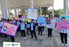 Escolares de Palpa promueven la vacunación contra el VPH en concurso de pancartas