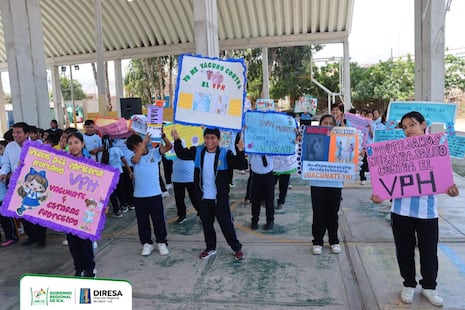 Escolares de Palpa promueven la vacunación contra el VPH en concurso de pancartas
