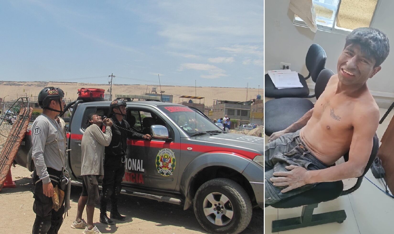 Un amigo apodado "Chato Lea" por altavoz de PNP pidió a Ccopa que descienda, pero éste al final tomó como broma su acto